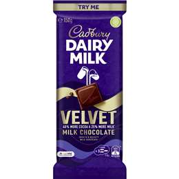 Cadbury Dairy Milk Velvet Chocolate Block 150g