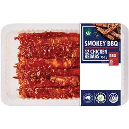Woolworths 12 Chicken Kebabs Smokey BBQ