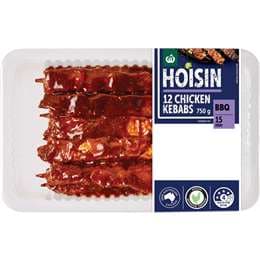 Woolworths 12 Chicken Kebabs Hoisin