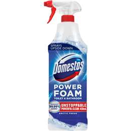 Domestos Power Foam Toilet & Bathroom Spray Cleaner Arctic Fresh 450ml