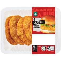 Woolworths 6 Classic Chicken Burgers Patties