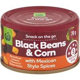 Woolworths Black Beans & Corn With Mexican Style Spices 70g