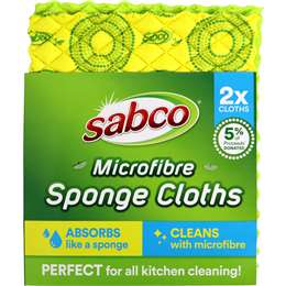 Sabco Microfibre Sponge Cloths 2 pack