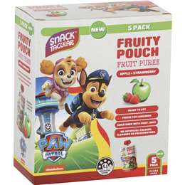 Snacktacular Fruity Pouch Fruit Puree Apple & Strawberry Paw Patrol 90g x 5 pack