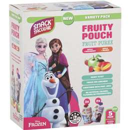 Snacktacular Fruity Pouch Fruit Puree Variety Pack Disney Frozen 90g x 5 pack