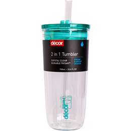 Decor Reusable 2 In 1 Tritan Tumbler 700mL Assorted each