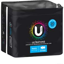 U by Kotex Ultrathin Pads Regular With Wings Value