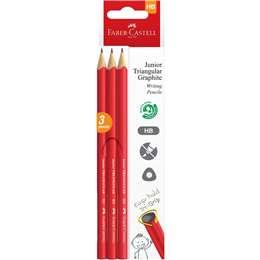 Faber-Castell Junior Triangular Graphite Writing Pencils HB 3 pack