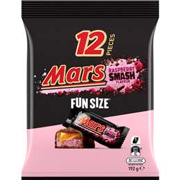 Mars Raspberry Smash Milk Chocolate Share Bag 12 Pieces 192g