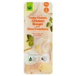 Woolworths Tasty Cheese Chicken Breast & Rice Crackers 50g