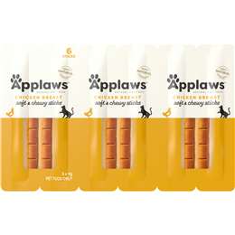 Applaws Soft & Chewy Sticks Chicken Breast Cat Treats 4g x 6 pack