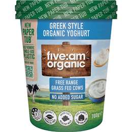 Five:Am Organic No Added Sugar Greek Style Yoghurt