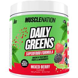 Muscle Nation Daily Greens Powder Mixed Berry Flavour 180g