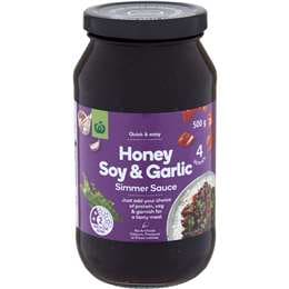 Woolworths Honey Soy & Garlic Simmer Sauce 500g