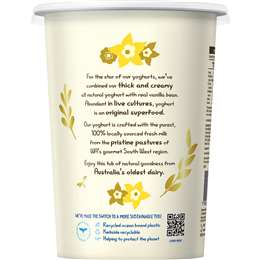 Brownes Natural Yoghurt With Vanilla Bean 1kg | Woolworths