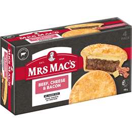 Mrs Mac's Beef Cheese & Bacon Pies 4 pack
