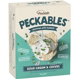 Peckish Peckables Sour Cream & Chives Rice Snacks 100g