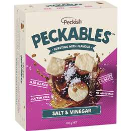 Peckish Peckables Rice Snacks Salt & Vinegar 100g