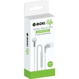 Moki Life Noise Isolation Earphones & In Line Microphone each