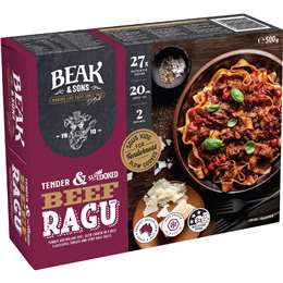 Beak & Sons Tender Slow Cooked Beef Ragu 500g