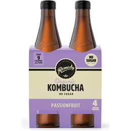 Remedy Kombucha Passionfruit 330mL x 4 pack