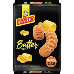 Mario Butter Biks Biscuits 90g x 8 pack