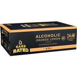Hard Rated Orange Lemon Cans 375mL x 24 pack