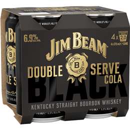 Jim Beam Black Bourbon Double Serve Mixed With Cola