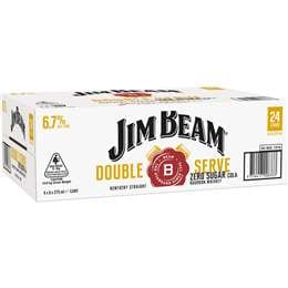 Jim Beam Double Serve Bourbon With Zero Sugar Cola Cans