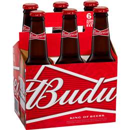 Budweiser Beer Bottle 330ml X 6 Pack | Woolworths