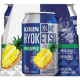 Kirin Hyoketsu Vodka Soda Pineapple... 330mL x 4 Pack