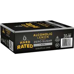 Hard Rated Alcoholic Lemon No Sugar Cans