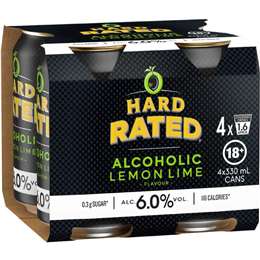 Hard Rated Lemon Lime 6pct Cans