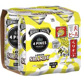 4 Pines Brooklyn Union Lemon Shandy Cans 375mL x 4 Pack