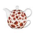 Ashdene Red Poppies Tea For One Coffee/Herbal Drink Teapot/Teacup Set W/ Infuser