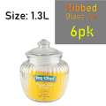 6x Glass Jar 1.3L Kitchen Food Storage Container Organiser Candy Vase ...