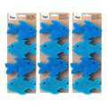12Pc Vigar Pets Club 12Cm Fish Scrubber Sponge Cleaning Set Blue For Cat Bowl