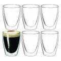 6Pc Avanti Caffe Twin Wall Glasses 250Ml/Coffee/Tea/Cafe/Chai/Latte/Drink/Glass