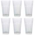 6Pcs Highball Juice Drinking Glasses Lead-Free Tempered Glasswares Thick Heavy Base Clear Iced Hot Tea