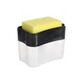 Soap Pump Dispenser Sponge Holder Dish Washing Liquid Container Kitchen - 2 In 1 Black