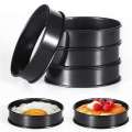 Joybuy 6Pcs Crumpet Rings, 4 Inch Double Rolled Stainless Steel Round Cake Tart Cookie Egg Burger Rings Mo