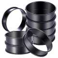 8Pack Crumpet Rings English Muffin Rings 4 Inch - Stainless Steel Double Rolled Tart Rings Upgrade Round Metal Cooking Pastry Ring Molds For Baking