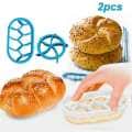 2Pcs Dough Press Mold Set Baking Bread Rolls Mold Plastic Pastry Cutters
