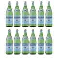 12Pk San Pellegrino Italian Sparkling Mineral Water Green Glass Bottle 750Ml