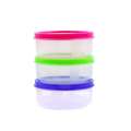 3Pcs Food Nuts Snacks Storage Round Snap Lid Reusable Plastic Containers