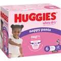 Huggies Ultra Dry Nappy Pants Girls Size 6 (15Kg+) 48 Pack