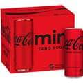 Coca-Cola Zero Sugar Soft Drink Mini Cans 250Ml X 6 Pack