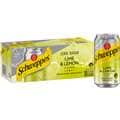 Schweppes Zero Sugar Lime & Lemon Sparkling Mineral Water Cans 375Ml X 10 Pack