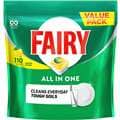 Fairy All In One Dishwasher Tablets Lemon Scent 110 Pack