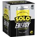 Solo Energy Drink Lemon No Sugar Cans Multipack 250Ml X 4 Pack